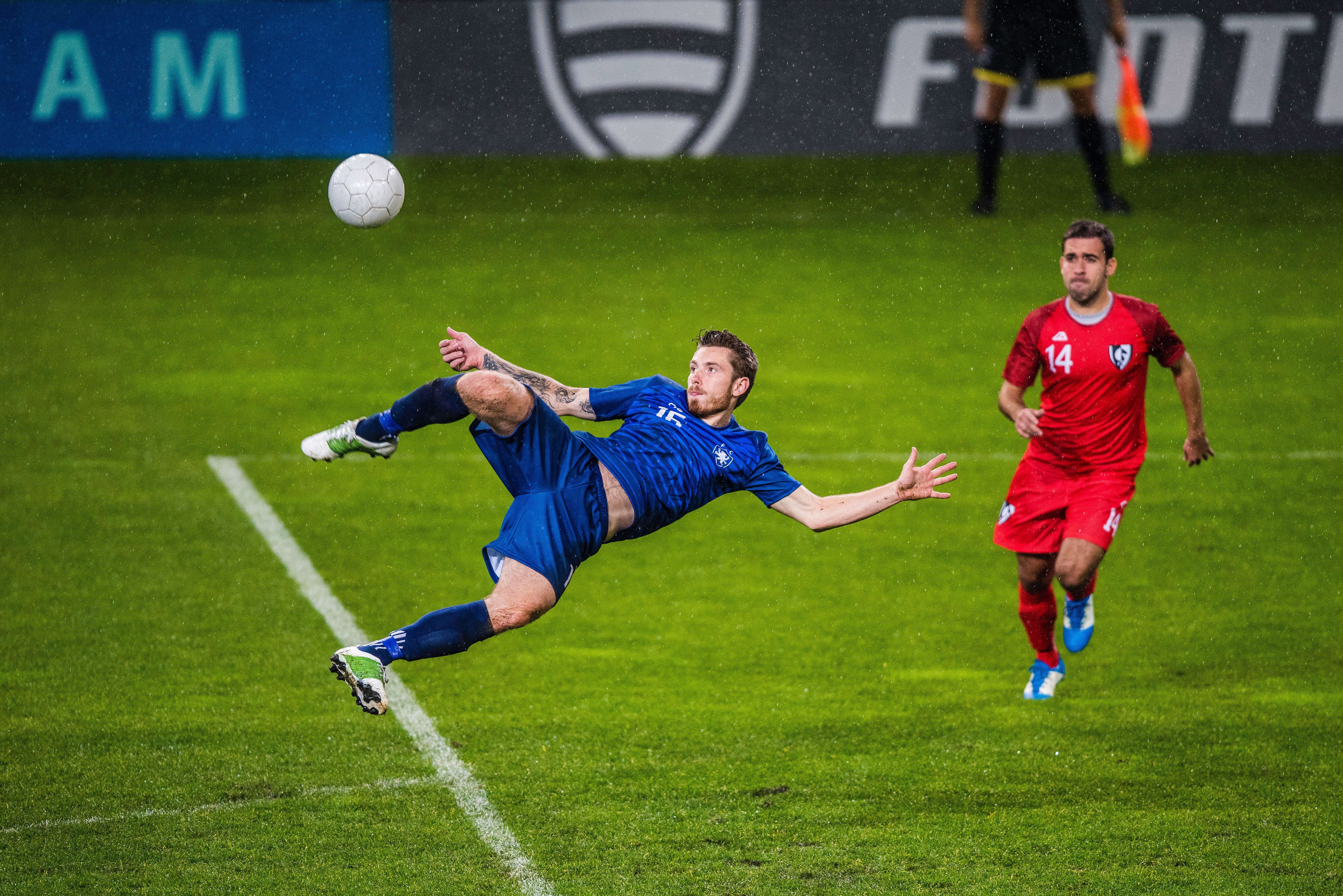 Live soccer match